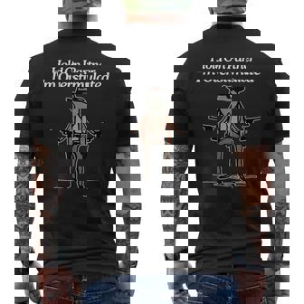 Hold On Partner I'm Overstimulated Cowboy Frog Vintage Men's T-shirt Back Print | Seseable CA