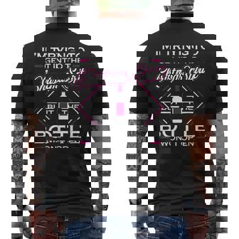Holiday Spirit Bottle Won't Open Christmas Men's Back Print T-Shirt - Monsterry
