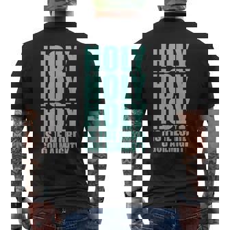 Holy Holy Holy Christian Worship Scripture Men's Back Print T-Shirt - Monsterry