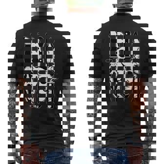 Horror Movie Characters In Knives De Terror Para Adultos Negro Manga Larga Pequeño Camiseta Hombre Estampado Espalda - Regaloses