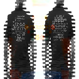 The Horrors Persist But So Do I Vintage Sunset Flower Men's Back Print T-Shirt - Monsterry