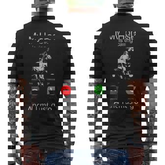My Horse Is Calling And i Must Go My Horse Is Racing And I Men's Back Print T-Shirt - Monsterry