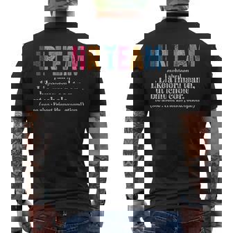 Hr Team Definition Retro Human Resources Definition Men's T-shirt Back Print - Monsterry