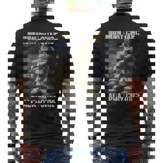 Human By Chance Alpha By Choice Cool Weird Alpha Wolf Meme Men's T-shirt Back Print - Thegiftio UK