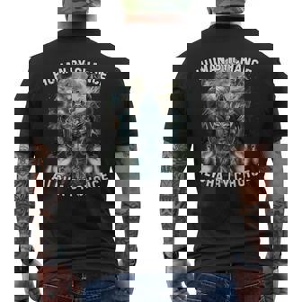 Human By Chance Alpha By Choice Alpha Wolf Meme T-Shirt mit Rückendruck - Geschenkecke