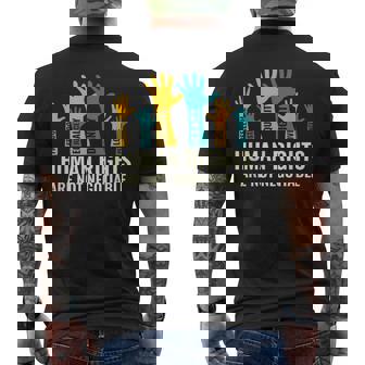 Human Rights Are Non-Negotiable Human Rights Day Men's T-shirt Back Print | Seseable UK