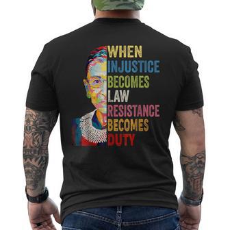 Human When Injustice Becomes Law Resistance Becomes Duty Men's T-shirt Back Print - Thegiftio UK