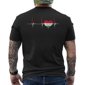 Hungary Heart Ungare Heartbeat Ecg Pulse Hungarian Hungary S T-Shirt mit Rückendruck - Geschenkecke