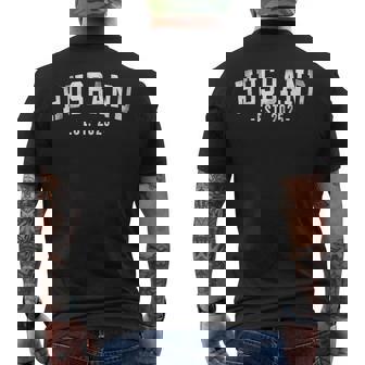 Husband Est 2025 Just Married Honeymoon Classic Bold Font Men's T-shirt Back Print - Monsterry