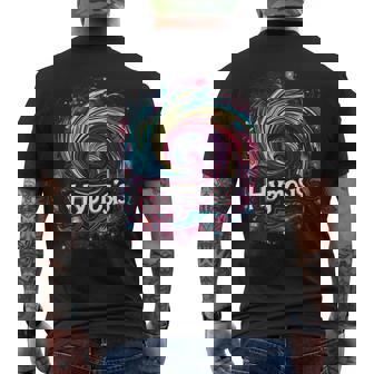 Hypnosis In Rainbow Colors With Cosmic Hallucinations Premium Men's Back Print T-Shirt - Monsterry