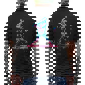 Ice Cream Drip Baseball Bat Baseball Player Men's T-shirt Back Print | Mazezy