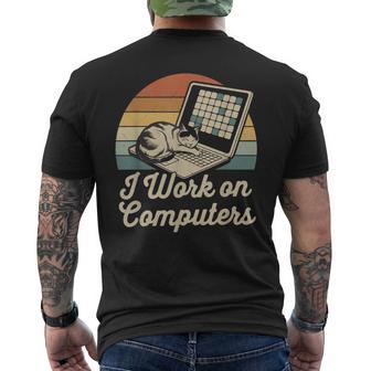 Ich Arbeite Am Computer Cat Kitty Kitten Cat Meme T-Shirt mit Rückendruck - Geschenkecke