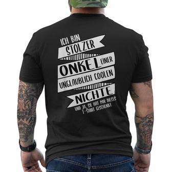 Ich Bin Stolzer Onkel Einer Coole Niche T-Shirt mit Rückendruck - Geschenkecke