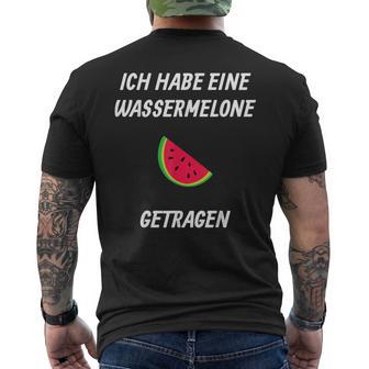 Ich Habe Eine Wassermelon Getrie Ich Habe Eine T-Shirt mit Rückendruck - Geschenkecke