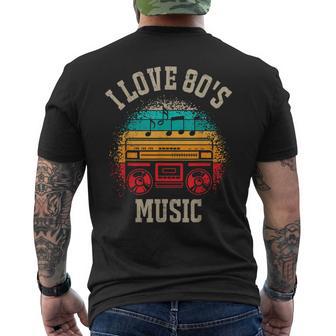 Ich Liebe 80Er Jahre Musik T-Shirt mit Rückendruck - Geschenkecke