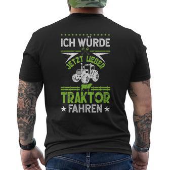 'Ich Würde Jetzt Lieber Tractor Driving' T-Shirt mit Rückendruck - Geschenkecke