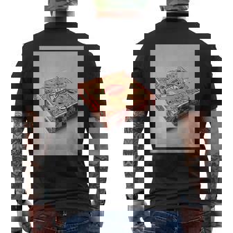Iconic Cultural References Retro Pizza Box Men's Back Print T-Shirt - Monsterry
