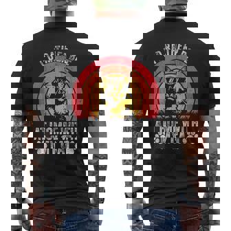 I'd Rather Be Home With My Cats Vintage Cat Lovers Men's Back Print T-Shirt - Monsterry