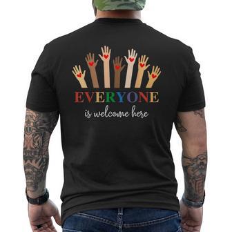 Idaho Teacher Everyone Is Welcome Here Men's T-shirt Back Print - Thegiftio UK