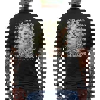 Ilustración Inspirada En La Naturaleza Botánica Del Perro Pomerania Camiseta Hombre Estampado Espalda - Regaloses