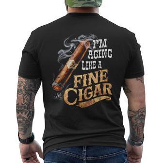 I'm Aging Like A Fine Cigar Fathers Day Dad Idea Adult Men's T-shirt Back Print - Thegiftio UK