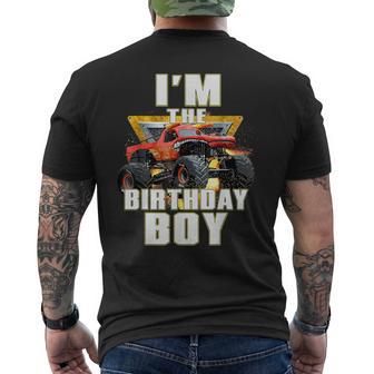 I'm The Birthday Boy Monster Truck Birthday Party Men's T-shirt Back Print - Thegiftio UK