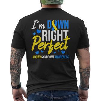 I'm Down Right Perfect World Down Syndrome Awareness Day Men's T-shirt Back Print - Thegiftio UK