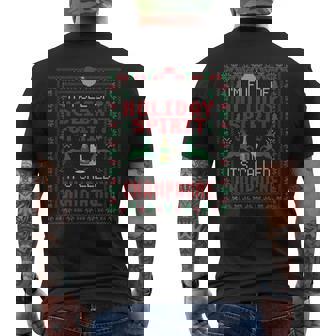 I'm Full Of Holiday Spirit It's Called Champagne Christmas Men's Back Print T-Shirt - Monsterry