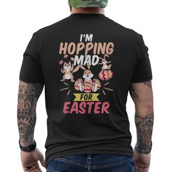 I'm Hopping Mad For Easter Bute Easter Bunny Tank Top Men's Back Print T-Shirt - Monsterry
