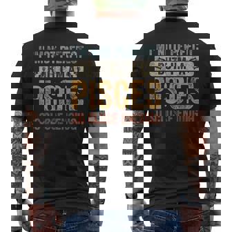 I'm Not Perfect But I'm Pisces Horoscope Zodiac Sign Men's Back Print T-Shirt - Monsterry