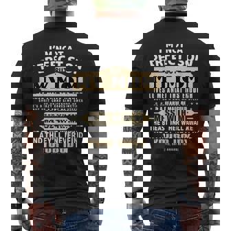 I'm Not a Perfect Son But My Mom Loves Me Mother's Day Men Men's Back Print T-Shirt - Monsterry