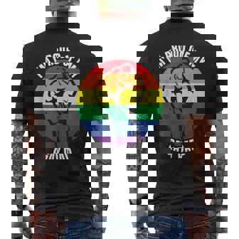 I'm Proud Of My Gay Dad Gay Papa Queer Daddy Pride Men's Back Print T-Shirt - Monsterry