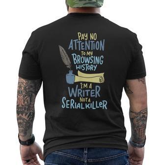 I'm A Writer Not A Serial Killer Writing T-Shirt mit Rückendruck - Geschenkecke