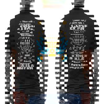 Imagine Your Cellphone Was At 10 But Lasted 8 Days Hanukkah Men's T-shirt Back Print | Mazezy