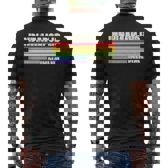 Indianapolis Indiana Pride Rainbow Flag Gay Pride Queer Tank Top Men's Back Print T-Shirt - Monsterry
