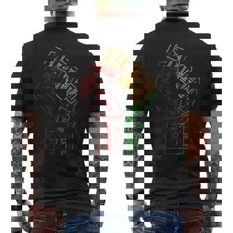 Insing Leaders Power Fist Hand Black History Month Men's Back Print T-Shirt - Monsterry