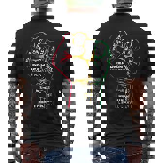 Inspiring Leaders Power Fist Hand Black History Month Men's Back Print T-Shirt - Monsterry
