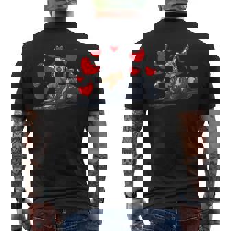 Irish Wolfhound Dog With Stuffed Animal And Many Hearts Men's Back Print T-Shirt - Monsterry