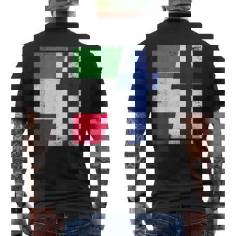 Italia Finlandia Media Bandera Suomi Italiano Raíces Finlandesas Camiseta Hombre Estampado Espalda - Regaloses