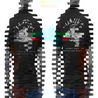 Italia Motorino Vintage Italian Scooter Italian Flag Men's T-shirt Back Print - Seseable