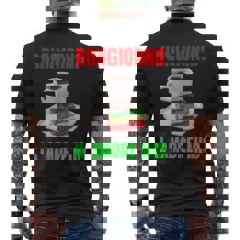 Italian 7 Layer Rainbow Cookies Espresso Latte Good Morning Men's Back Print T-Shirt - Monsterry