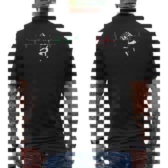 Italian Heartbeat Mountaineering Alpinist Climbing Men's Back Print T-Shirt - Monsterry