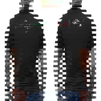 Italian Heartbeat Mountaineering Alpinist Rock Climber Men's Back Print T-Shirt - Monsterry