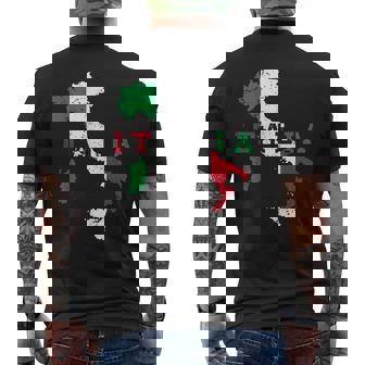 Italy Italian Map Flag Pride Heritage Italia Italians Men's T-shirt Back Print - Monsterry