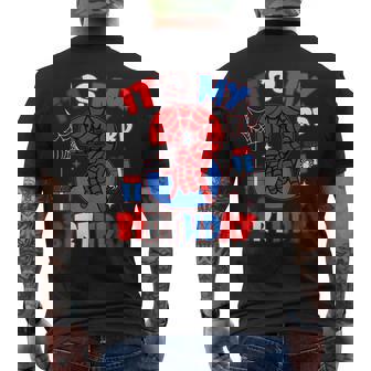 It's My 3Rd Birthday Spider Theme Party Boy Birthday Men's T-shirt Back Print | Mazezy