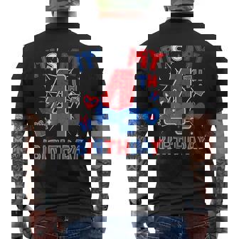 It's My 4Th Birthday Spider Boy Birthday Theme Party Men's T-shirt Back Print - Seseable