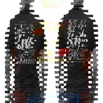 It's My King's 50th Birthday Gold Crown For 50 Years Old Man Men's Back Print T-Shirt - Monsterry