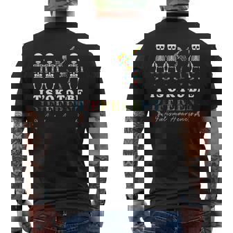 It's Ok To Be Different Autism Awareness Dabbing Skeleton Men's T-shirt Back Print - Thegiftio UK