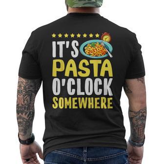 It's Pasta O'Clock Somewhere Pasta Party Men's Back Print T-Shirt - Monsterry