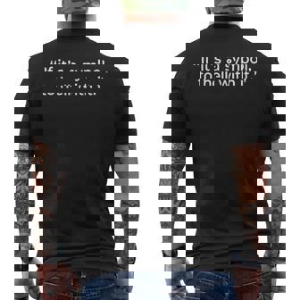 If It's a Symbol To Hell With It And Trends Men's Back Print T-Shirt - Monsterry
